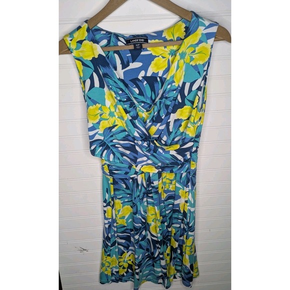 Lands' End Dresses & Skirts - Lands End Womens Dress Fits 6-8 Stretchy Spring Summer Floral Tropical Resort